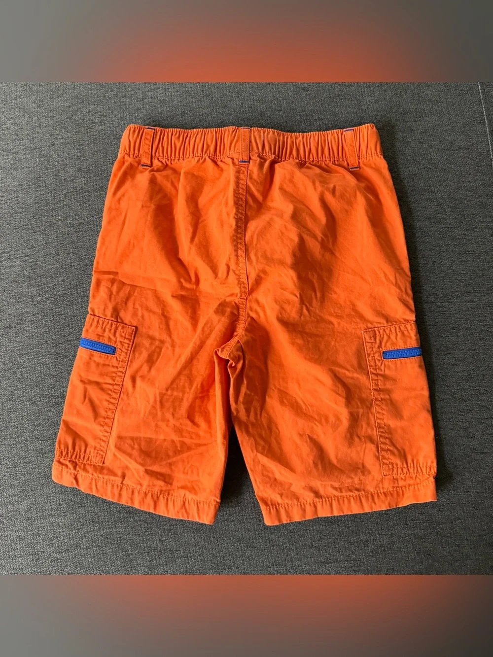 Gymboree Start Your Engines bright orange cargo shorts Boys 8